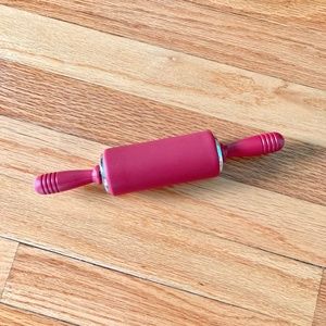 Small red silicone rolling pin